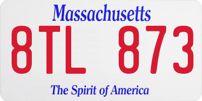 MA license plate 8TL873