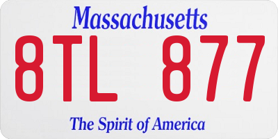 MA license plate 8TL877