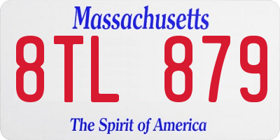 MA license plate 8TL879