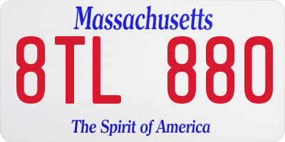 MA license plate 8TL880