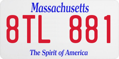 MA license plate 8TL881