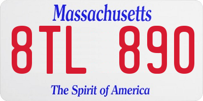 MA license plate 8TL890