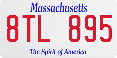 MA license plate 8TL895