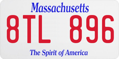 MA license plate 8TL896