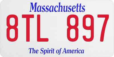 MA license plate 8TL897