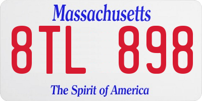 MA license plate 8TL898