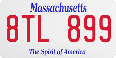 MA license plate 8TL899