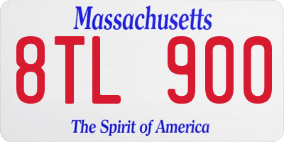 MA license plate 8TL900
