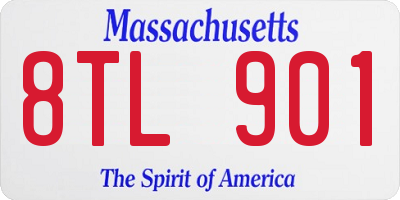 MA license plate 8TL901