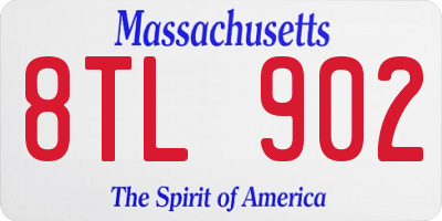 MA license plate 8TL902