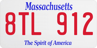 MA license plate 8TL912