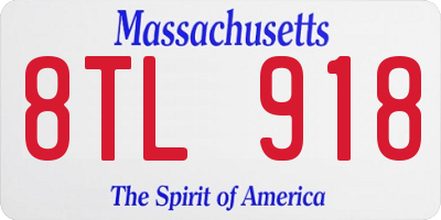 MA license plate 8TL918