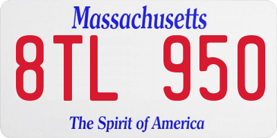 MA license plate 8TL950