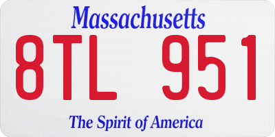 MA license plate 8TL951