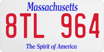 MA license plate 8TL964