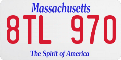 MA license plate 8TL970