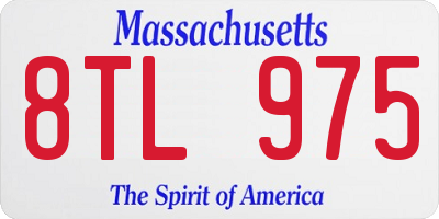 MA license plate 8TL975