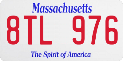 MA license plate 8TL976