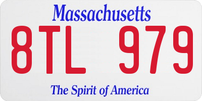 MA license plate 8TL979