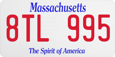 MA license plate 8TL995