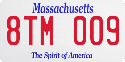 MA license plate 8TM009