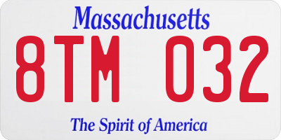 MA license plate 8TM032