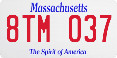 MA license plate 8TM037
