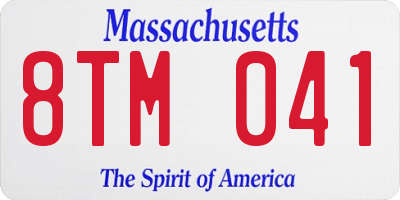 MA license plate 8TM041