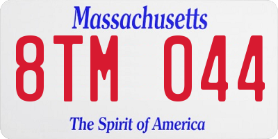 MA license plate 8TM044