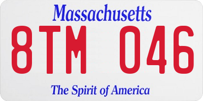 MA license plate 8TM046