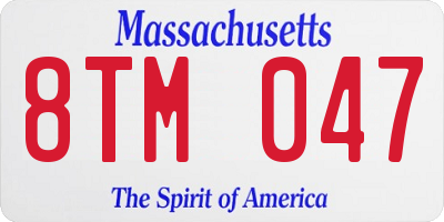 MA license plate 8TM047
