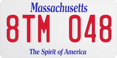 MA license plate 8TM048