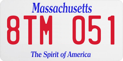 MA license plate 8TM051