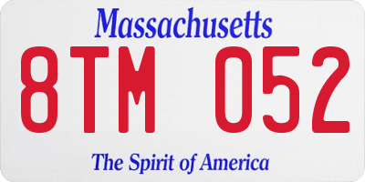 MA license plate 8TM052