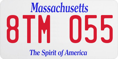 MA license plate 8TM055