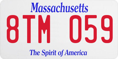 MA license plate 8TM059