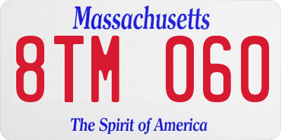 MA license plate 8TM060