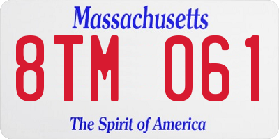MA license plate 8TM061