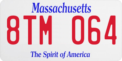 MA license plate 8TM064