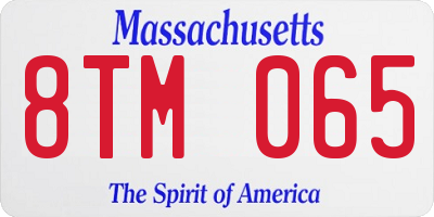 MA license plate 8TM065