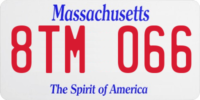 MA license plate 8TM066