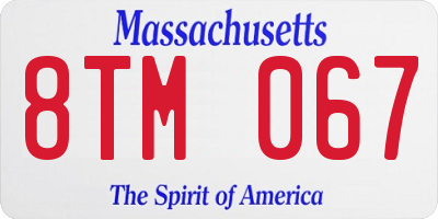 MA license plate 8TM067