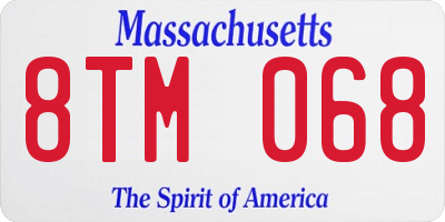 MA license plate 8TM068