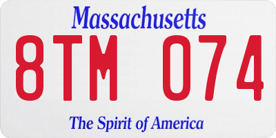 MA license plate 8TM074