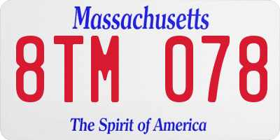MA license plate 8TM078