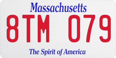 MA license plate 8TM079