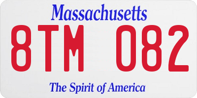 MA license plate 8TM082
