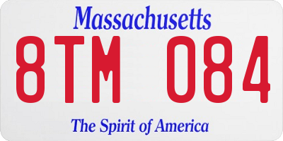 MA license plate 8TM084