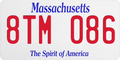 MA license plate 8TM086