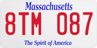 MA license plate 8TM087